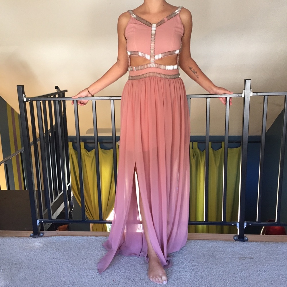 Light pink prom dress
